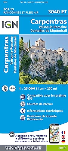 Carpentras Vaison La Romaine Dentelles de Montmirail 1:25 000: 1:25000 (TOP 25) von IGN Frankreich