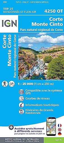 Corte Monte Cinto Parc naturel régional de Corse 1 : 25 000 (TOP 25) von IGN Frankreich
