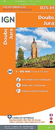 Doubs - Jura (721319) (Routier France départementale, Band 721319) von Institut Geographique National