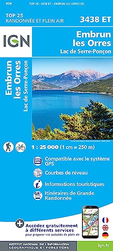 3438ET Embrun les Orres.Lac de Serre-Ponçon (TOP 25) von IGN Frankreich