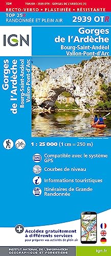 Gorges de l'Ardèche / Bourg-St-Andéol (2939OTR) (TOP 25R) von Institut Geographique National