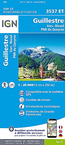 Guillestre. Vars. Risoul. Parc National du Queyras 1 : 25 000 (TOP 25)