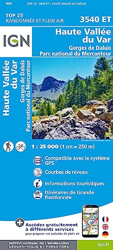 3540ET Haute Vallée du Var.Gorges de Daluis.PN du Mercantour (TOP 25)
