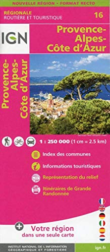 IGN Karte, Régionale Routière et Touristique Provence Alpes Côte d'Azur