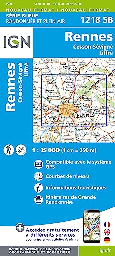 IGN Karte, Serie Bleue Rennes Cesson Sévigne (Série Bleue, Band 1218)