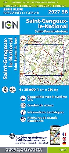IGN Karte, Serie Bleue St. Gengoux le National (Série Bleue, Band 2927) von IGN Frankreich