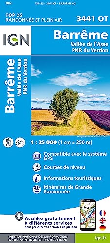 IGN Karte, Serie Bleue Top 25 Barrême.Vallée de l'Asse.PNR du Verdon IGN Karte, Serie Bleue Top 25 Barrême.Vallée de l'Asse.PNR du Verdon von IGN Frankreich