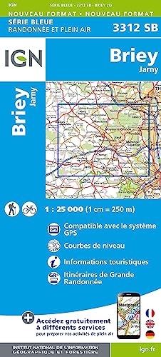IGN Karte, Serie Bleue Top 25 Briey.Jarny (Série Bleue, Band 3312)