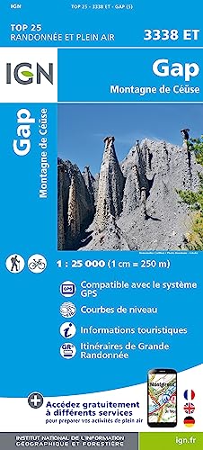 IGN Karte, Serie Bleue Top 25 Gap.Montagne de Céüse von IGN Frankreich