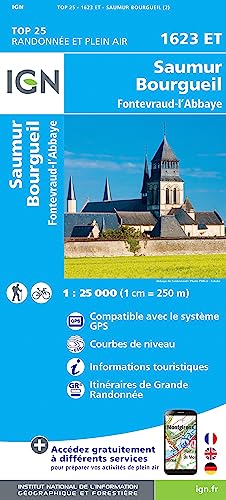 IGN Karte, Serie Bleue Top 25 Saumur.Bourgueil. Fontevraud-l'Abbaye IGN Karte, Serie Bleue Top 25 Saumur.Bourgueil. Fontevraud-l'Abbaye