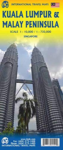 International Travel Map ITM Stadtplan Kuala Lumpur: doppelseitig Stpl.Kuala Lumpur 10T. Malay Peninsula 730T., Map of Singapore International Travel Map ITM Stadtplan Kuala Lumpur: doppelseitig Stpl.Kuala Lumpur 10T. Malay Peninsula 730T., Map of Singapore