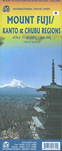 Japan Mount Fuji: doppelseitig Mount Fuji 65T. Kanto & Chibu Region 600T.