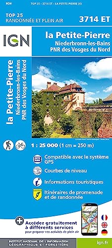 La Petite Pierre-Niederbronn-les-Bains.PNR des Vosges du Nord 1:25 000 (TOP 25)