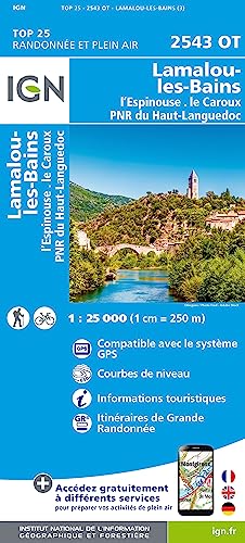 Lamalou-les-Bains.L'Espinouse.Le Caroux.PNR du Haut-Languedoc 1:25 000 (TOP 25) von IGN Institut Geographique National