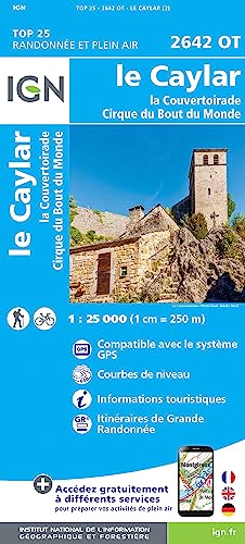 IGN Karte, Serie Bleue Top 25 Le Caylar.la Couvertoirade.Cirque du Bout du Monde von IGN Frankreich