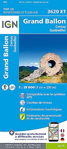 Le Grand Ballon.Cernay.Guebwiller 1:25 000 (TOP 25)