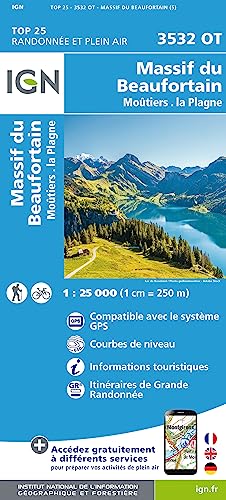 3532OT Massif du Beaufortin. Moutiers la Plagne (TOP 25) von IGN Frankreich