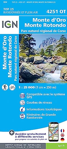 Monte D'Oro Mont Rotondo Parc naturel régional de Corse 1 : 25 000 (TOP 25)