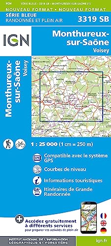 IGN Karte, Serie Bleue Monthureux sur Saône Voisey (Série Bleue, Band 3319) von IGN Institut Geographique National