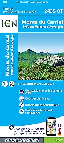 Monts du Cantal.PNR des Volcans d'Auvergne 1:25 000 (TOP 25)