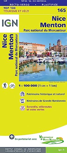 Nice Menton 1:100 000: IGN Cartes Top 100 - Straßenkarte von IGN Frankreich