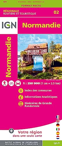 Normandie 1:250 000 von IGN Institut Geographique National / IGN-Frankreich