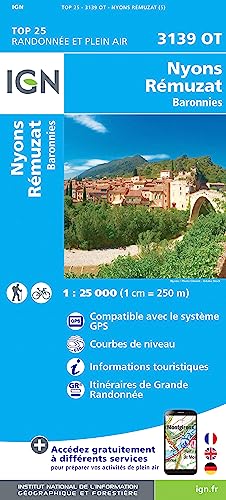 3139OT Nyons Remuzat / Baronnies (TOP 25) von IGN Frankreich