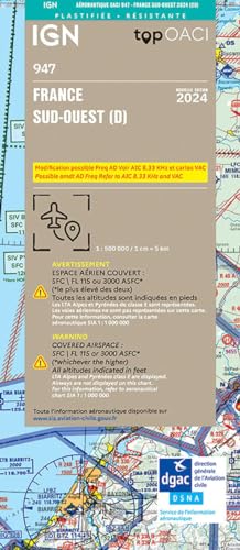 OACI France 2024 South-West plast. (947) von Institut Geographique National