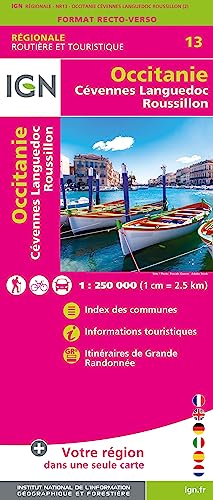 Occitanie (Cévennes-Languedoc-Roussillon) Recto/verso 1:250 000