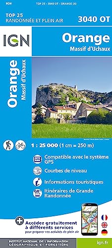 Orange - Massif d'Uchaux 1:25 000 (TOP 25) Orange - Massif d'Uchaux 1:25 000 (TOP 25) von IGN Frankreich