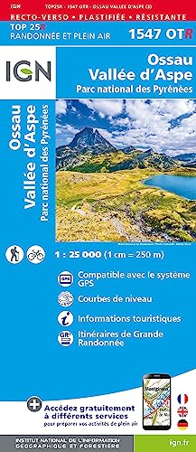 Ossau / Vallée d'Aspe PNR des Pyrénées (1547OTR) (TOP 25R) von Institut Geographique National
