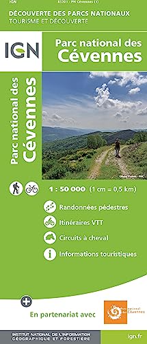 Parc National Cévennes 1:50000: IGN Freizeitkarte (Découverte des parcs, Band 83501)