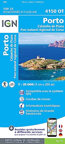 Porto Calanche de Piana Parc naturel régional de Corse 1 : 25 000 (TOP 25) von IGN Frankreich