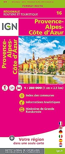 Provence Alpes Côte d'Azur 1:250 000 Provence Alpes Côte d'Azur 1:250 000 von IGN Institut Geographique National / IGN-Frankreich