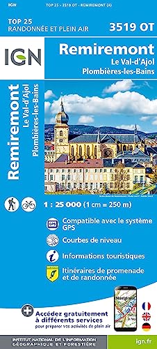 3519OT Remiremont.Val d'Ajol.Plombières-les-Bains (TOP 25) von IGN Frankreich