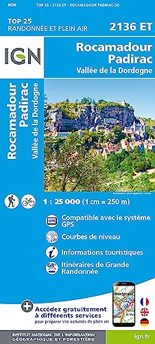 2136ET Rocamadour.Padirac.Vallee De La Dordogne (TOP 25) von IGN Institut Geographique National