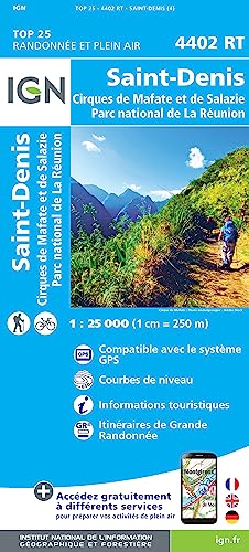 Saint-Denis Cirques de Mafate et de Salazie 1 : 25 000: La Réunion (TOP 25)
