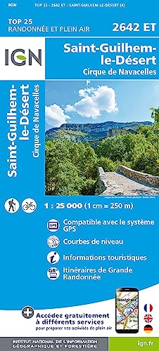 IGN Karte, Serie Bleue Top 25 Saint-Guilhem-le-Désert.Cirque de Navacelles