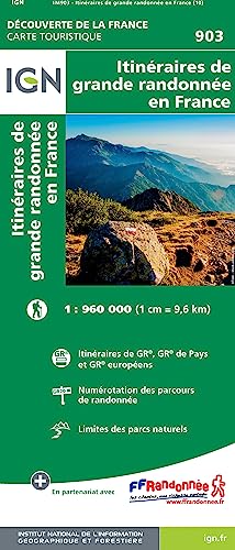 Sentiers de Grande Randonnée (Weitwanderwege) 1:1 000 000 (Découverte de la France, Band 903) von IGN Frankreich