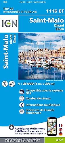 St-Malo/ Dinard/ Dinan 1:25 000 (TOP 25) von IGN Frankreich