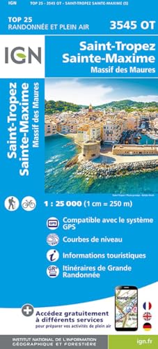 St-Tropez / Ste-Maxime / Massif des Maures (3545OT) (TOP 25) von Institut Geographique National