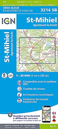 3214SB St.-Mihiel Apremont-la-Forèt (Série Bleue, Band 3214) von IGN Frankreich