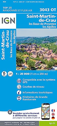 St.Martin de Crau Les baux de Provence Les Alpilles 1:25 000: 1:25000 (TOP 25) von IGN Frankreich