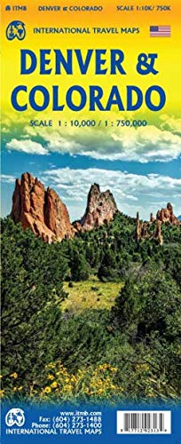 International Travel Map ITM Denver & Colorado: doppelseitig Stpl.Denver 10T. TK Colorado 750T. International Travel Map ITM Denver & Colorado: doppelseitig Stpl.Denver 10T. TK Colorado 750T.