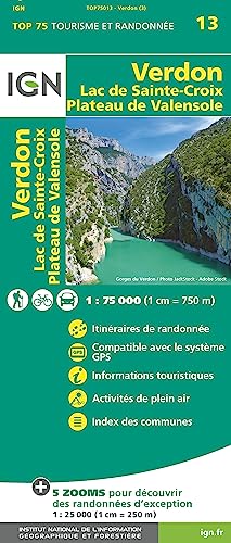 IGN 75 000 Touristische Wanderkarte 13 Verdon Lac de Sainte-Croix: 1:75000 (TOP 75, Band 75013) von IGN Frankreich