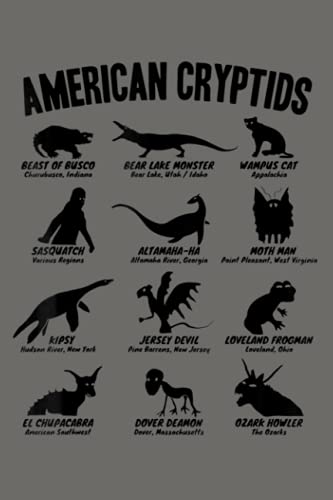 American Cryptids Cryptozoology Chart: notebook, notebook journal beautiful , simple, impressive,size 6x9 inches, 114 paperback pages