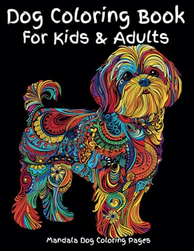 Dog Coloring Book For Kids & Adults: A mandala coloring book of a variety of dog breeds. Pages are designed for detailed coloring, or by zones; ... boxer, yorkipoo, chug, and many other dogs. von Independently published