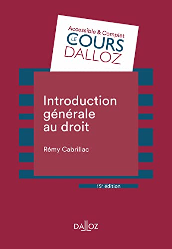 Introduction générale au droit 15ed von DALLOZ