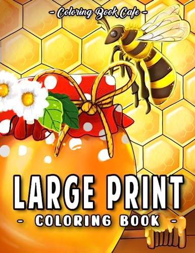 Large Print Coloring Book: Fun, Easy and Relaxing Designs with Plants, Animals, Flowers, Landscapes and More