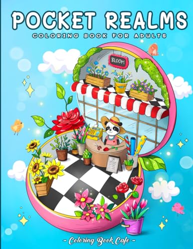 Pocket Realms: A Coloring Book for Adults Featuring Mini Worlds with Cute Characters and Tiny Items for Stress Relief and Relaxation von Independently published
